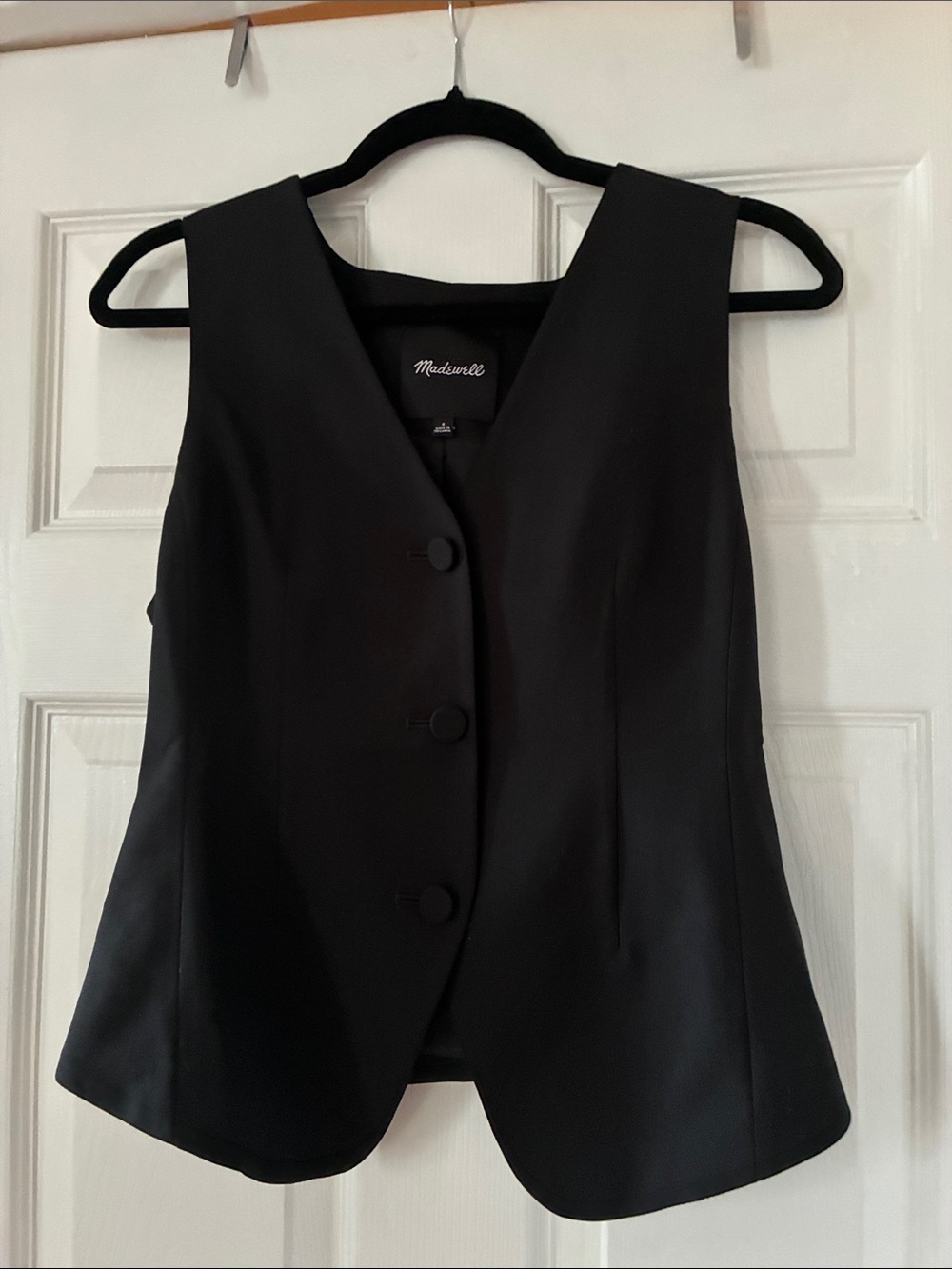 NWOT Madewell Black Tailored Sleeveless Vest